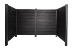 HORTUS skraldeskjul komposit antracit 121 x 258 x 95 cm