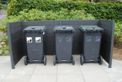 HORTUS skraldeskjul komposit antracit 121 x 258 x 95 cm