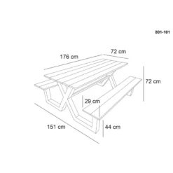HORTUS X-model nonwood/alu 176 x 151 cm