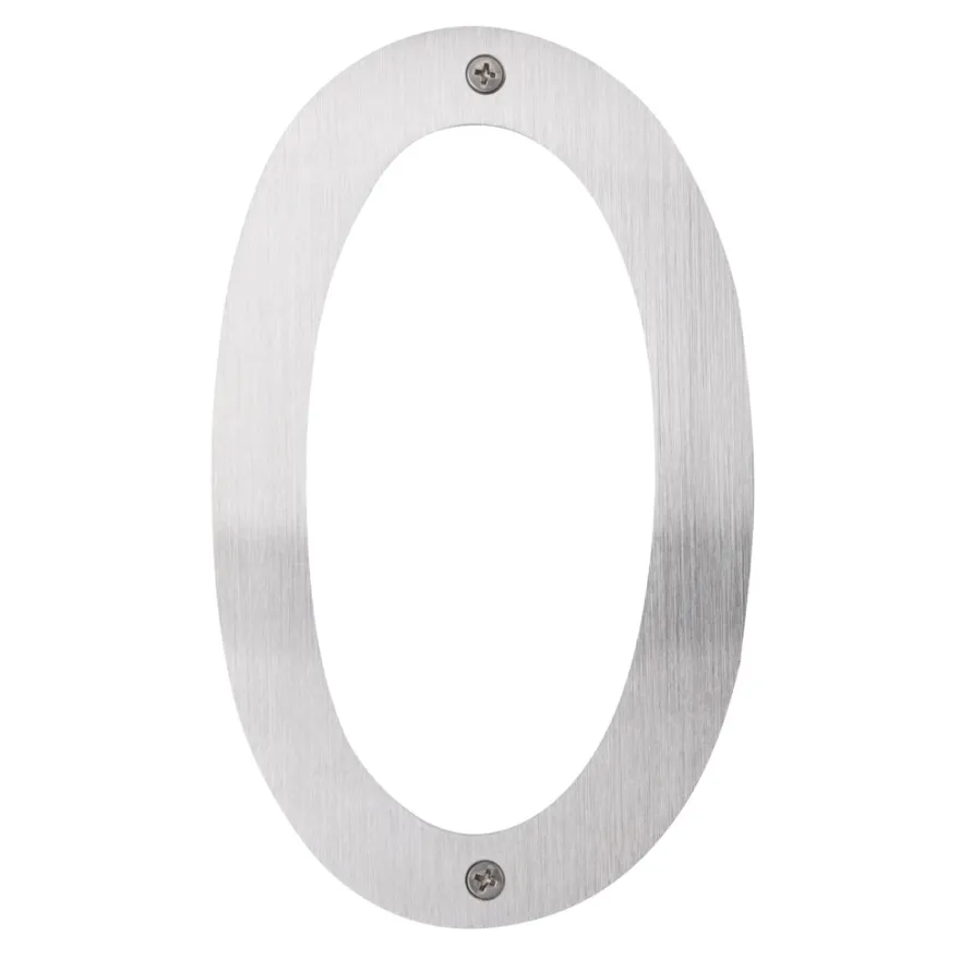 Husnummer 0 rustfrit stål 25 cm