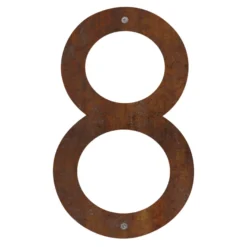 Husnummer 8 stål rustlook 40 cm