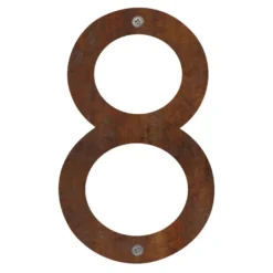 Husnummer 8 stål rustlook 25 cm