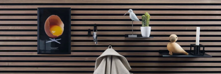 Hylde til akustikpanel 35,5 x 11 cm sort - Køb i butik