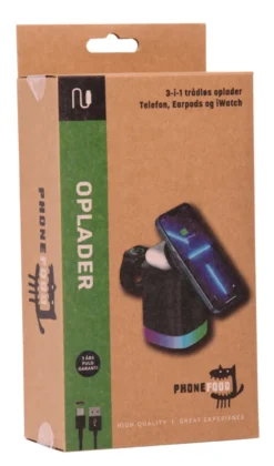 3-i-1 trådløs oplader