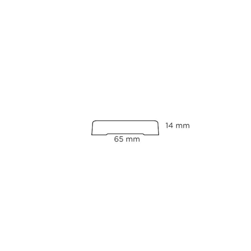 Indfatning glat fyr - 14 x 65 x 2400 mm