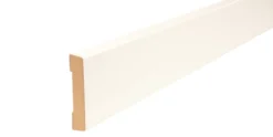 Indfatning glat MDF hvid - 14 x 65 x 2200 mm
