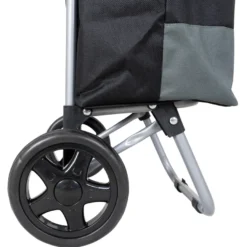 Indkøbstrolley med hjul sort/grå