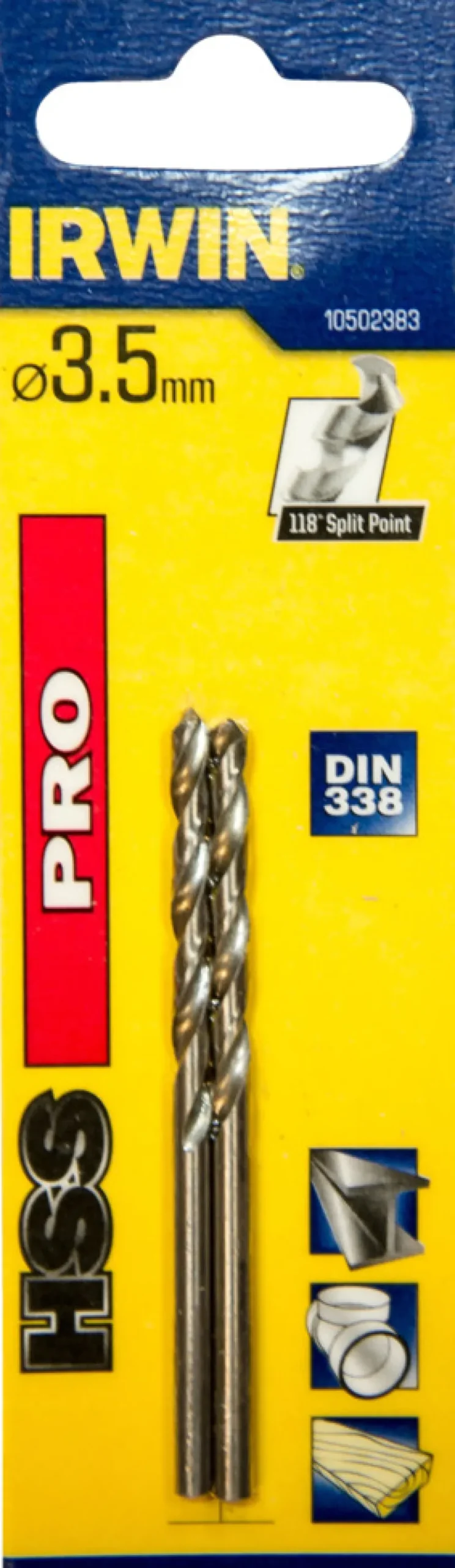 Irwin HSS Pro bor Ø3,5 mm 2 stk.
