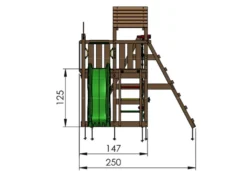Jungle Gym Safari legetårn m/gynger & klatremodul grå