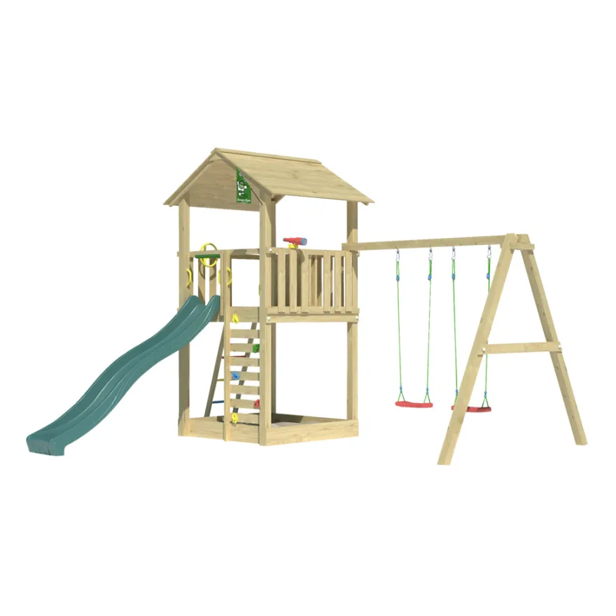 Jungle Gym Sierra legetårn m/gynger og rutsjebane