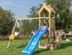 Jungle Gym Totem legetårn med rutsjebane & gyngestativ