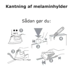 Kantbånd til melaminhylder hvid 24 mm x 5 meter