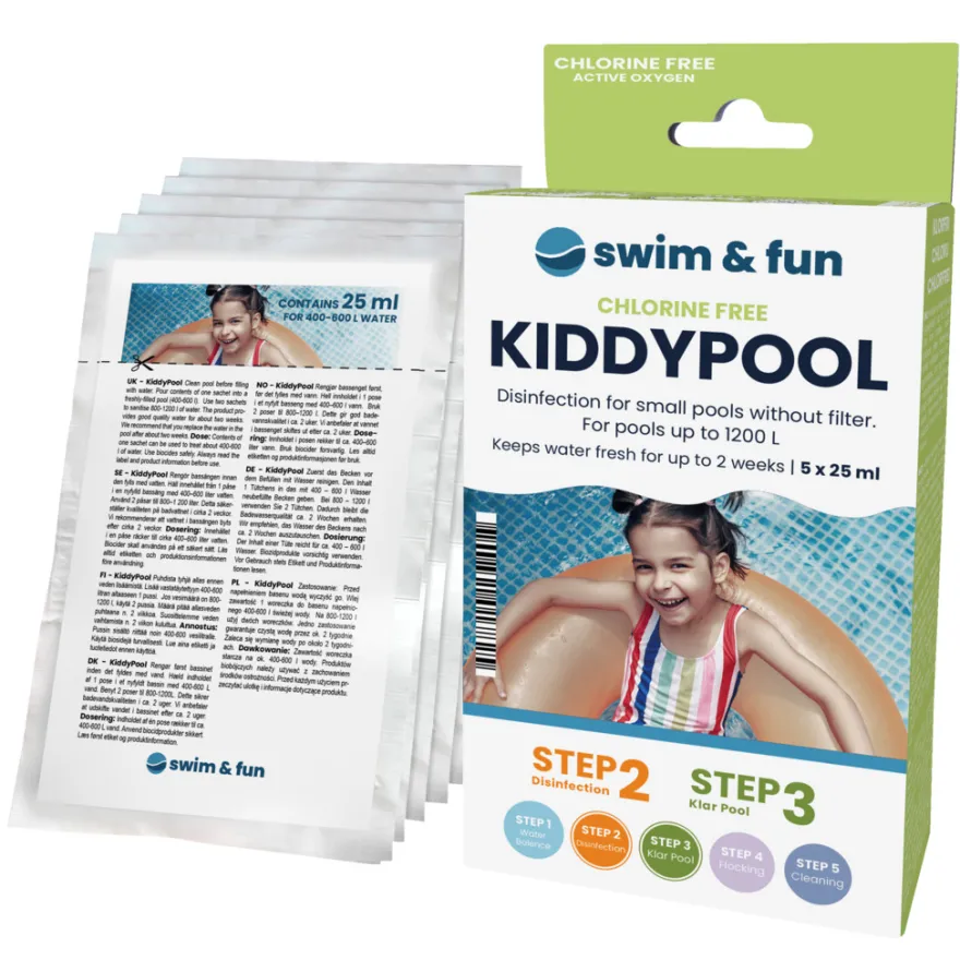 KiddyPool vandpleje til soppebassin 5 x 25 ml - Swim & Fun