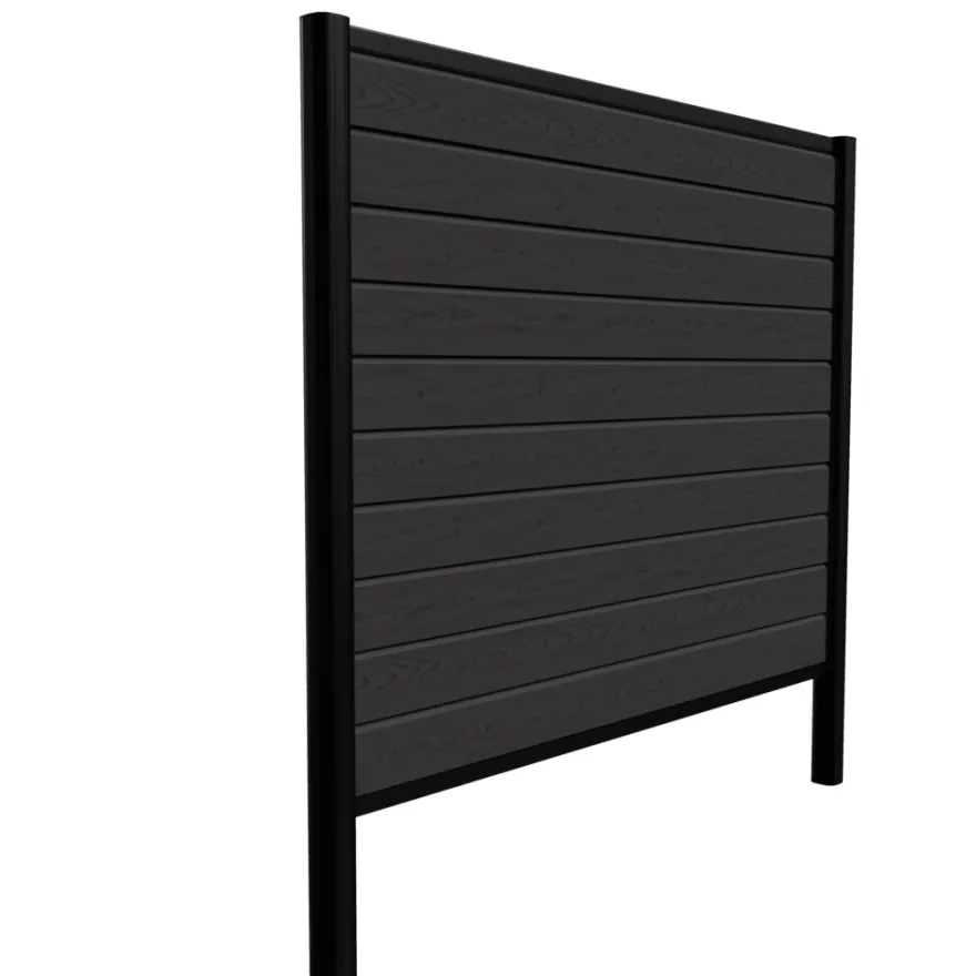 Kirkedal Alu hegn startsæt sort 184 x 180 cm