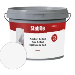 Køkken & Bad 20 vægmaling hvid 4,5 liter - Stabile®