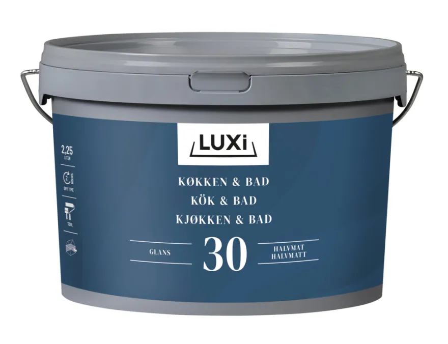 Køkken & Bad 30 vægmaling modehvid 2,25 liter - LUXI®