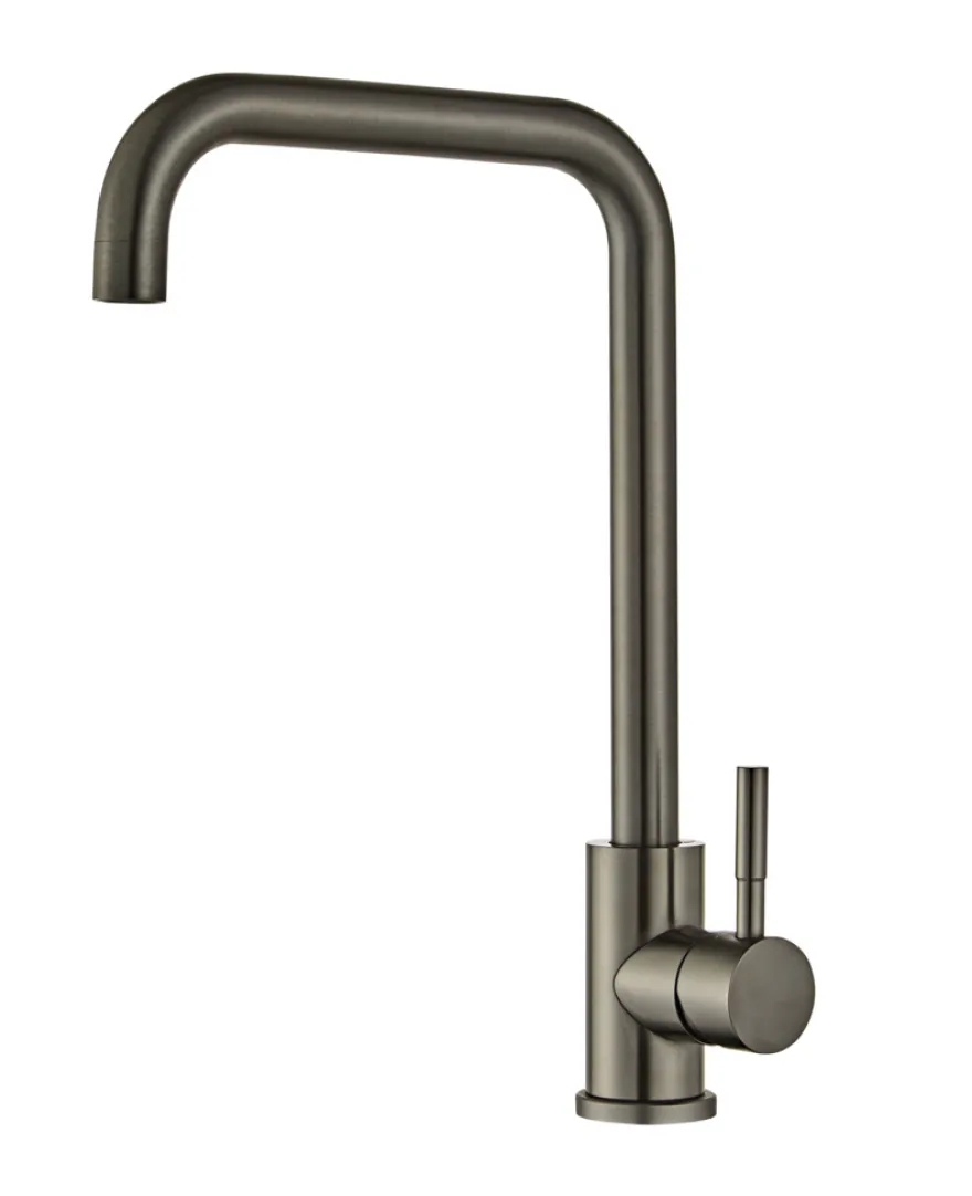 Køkkenarmatur m/kantet tud gunmetal