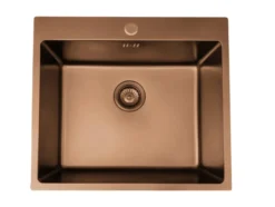 Køkkenvask m/hanehul kobberfinish 540 x 500 mm