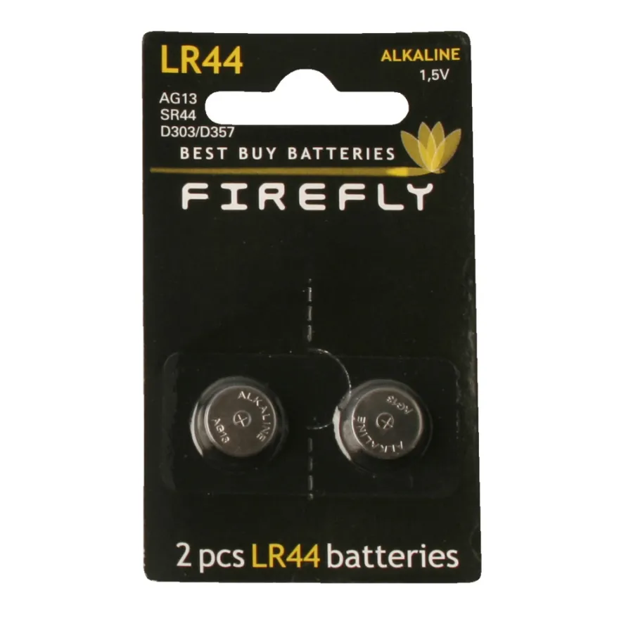 Knapcellebatteri 2-pk. LR44 - Firefly