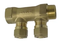 Komplet fordelerrør 2 tilslutninger 3/4" x 15 mm