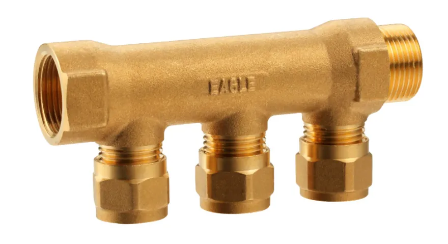 Komplet fordelerrør 3 tilslutninger 3/4" x 15 mm