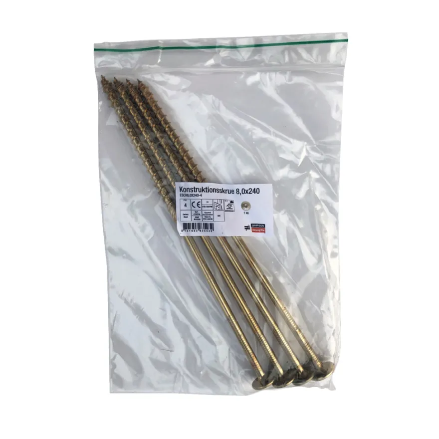 Konstruktionsskrue 8,0 x 240 mm - 4 stk.