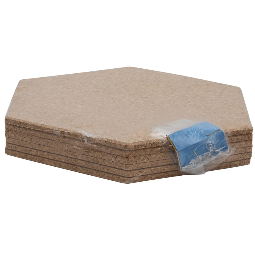 Korkpanel sekskant natur 6 stk.