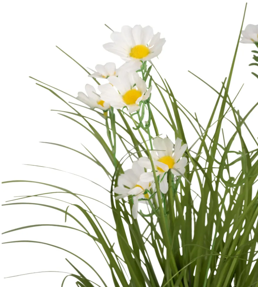 Kunstgræs med margueritblomster 50 cm