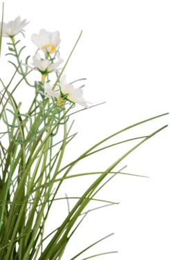 Kunstgræs med margueritblomster 50 cm