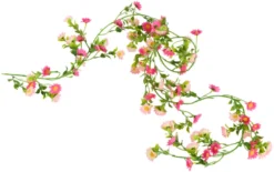 Kunstig blomsterranke lyserød 210 cm