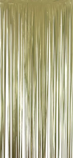 Lametta gardin m/selvklæb 90 x H250 cm guld