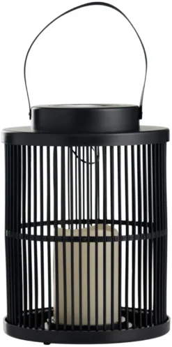 Lanterne med solceller sort Ø18 x 25 cm - Garden®