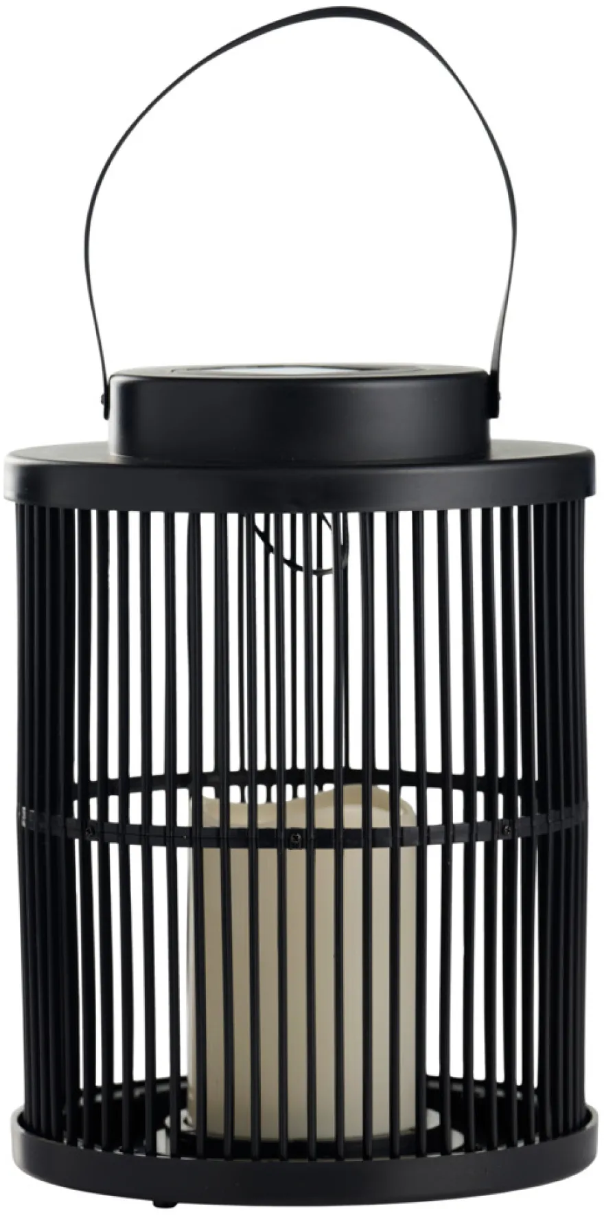 Lanterne med solceller sort Ø18 x 25 cm - Garden®