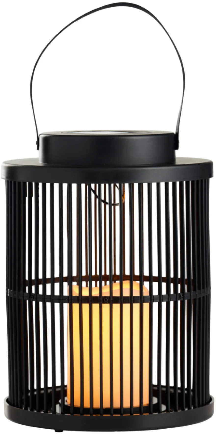 Lanterne med solceller sort Ø18 x 25 cm - Garden®