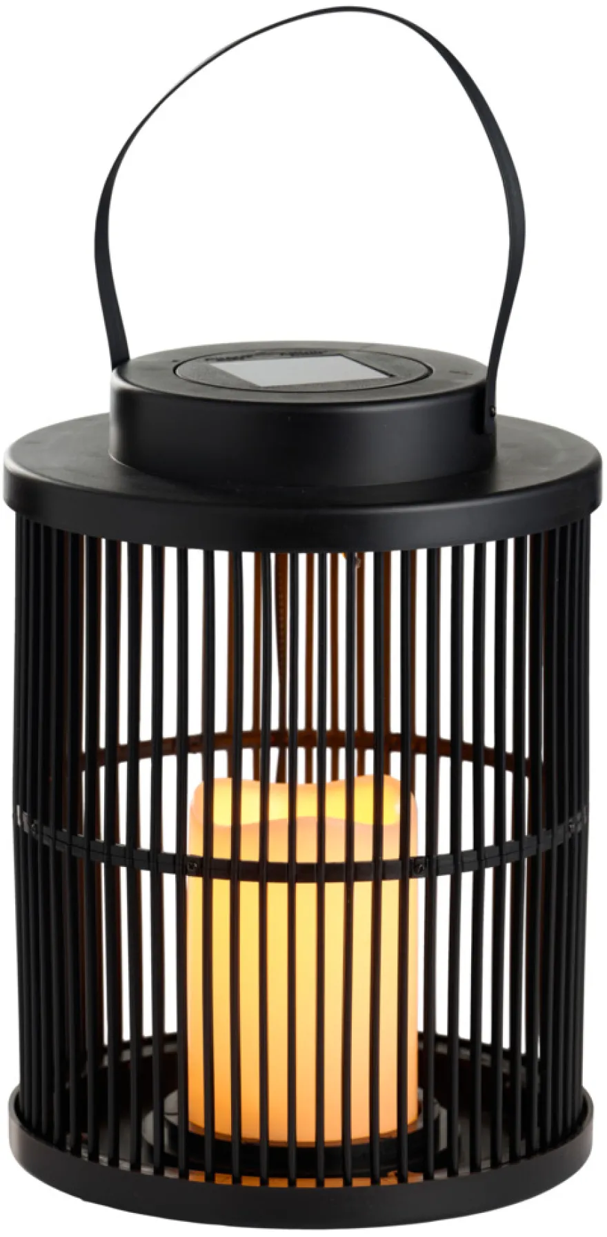 Lanterne med solceller sort Ø18 x 25 cm - Garden®