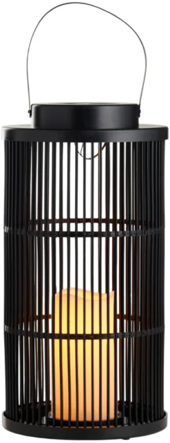 Lanterne med solceller sort Ø18 x 36 cm - Garden®