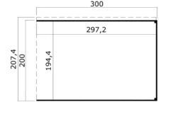 Lasita Maja overdække til redskabsrum 300 x 200 cm