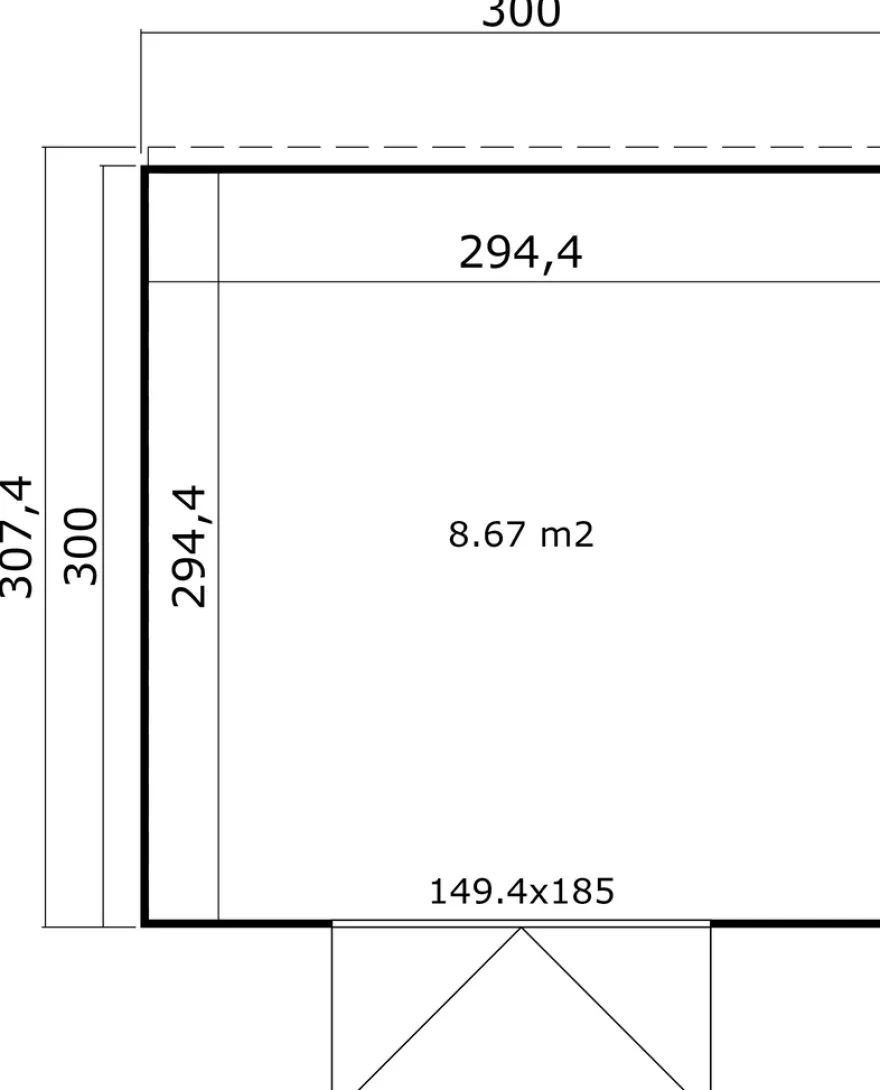 Lasita Maja redskabsrum Felix 3 300 x 300 cm