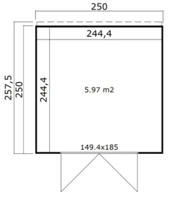 Lasita Maja redskabsrum Felix 2 250 x 250 cm