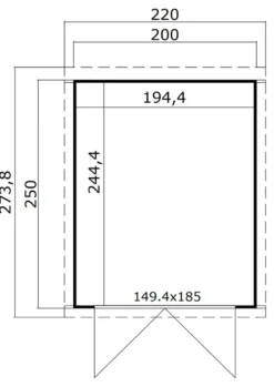 Lasita Maja redskabsrum Kibo 250 x 200 cm
