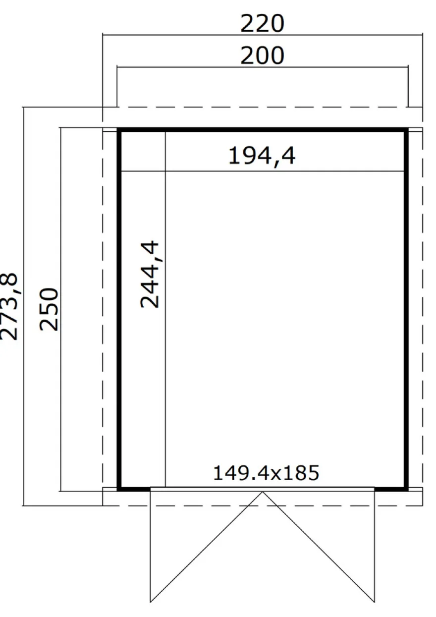 Lasita Maja redskabsrum Kibo 250 x 200 cm