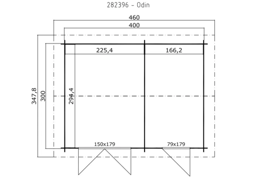 Lasita Maja redskabsrum Odin 420 x 320 cm