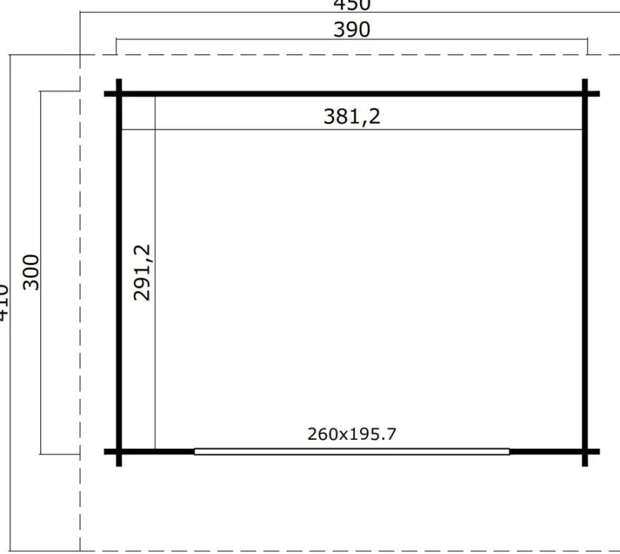 Lasita Maja Sussex 1 hytte 390 x 300 cm