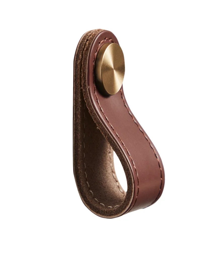 Læderknopper brun 2-pk.