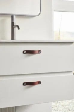 Læderstropper 12,8 cm brun 2-pk.