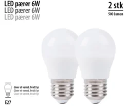 LED-kronepære 4,9 W E27 2-pk.