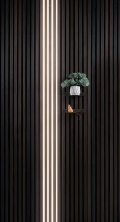 LED-lysskinne til akustikpanel sort 2,4 meter 4-pk.