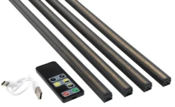 LED-lysskinne til akustikpanel sort 1 meter 4-pk.