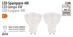 LED-spotpære 4 W GU10 2-pk.