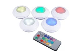 LED-spotsæt med farveindstilling og timer - 5 stk.